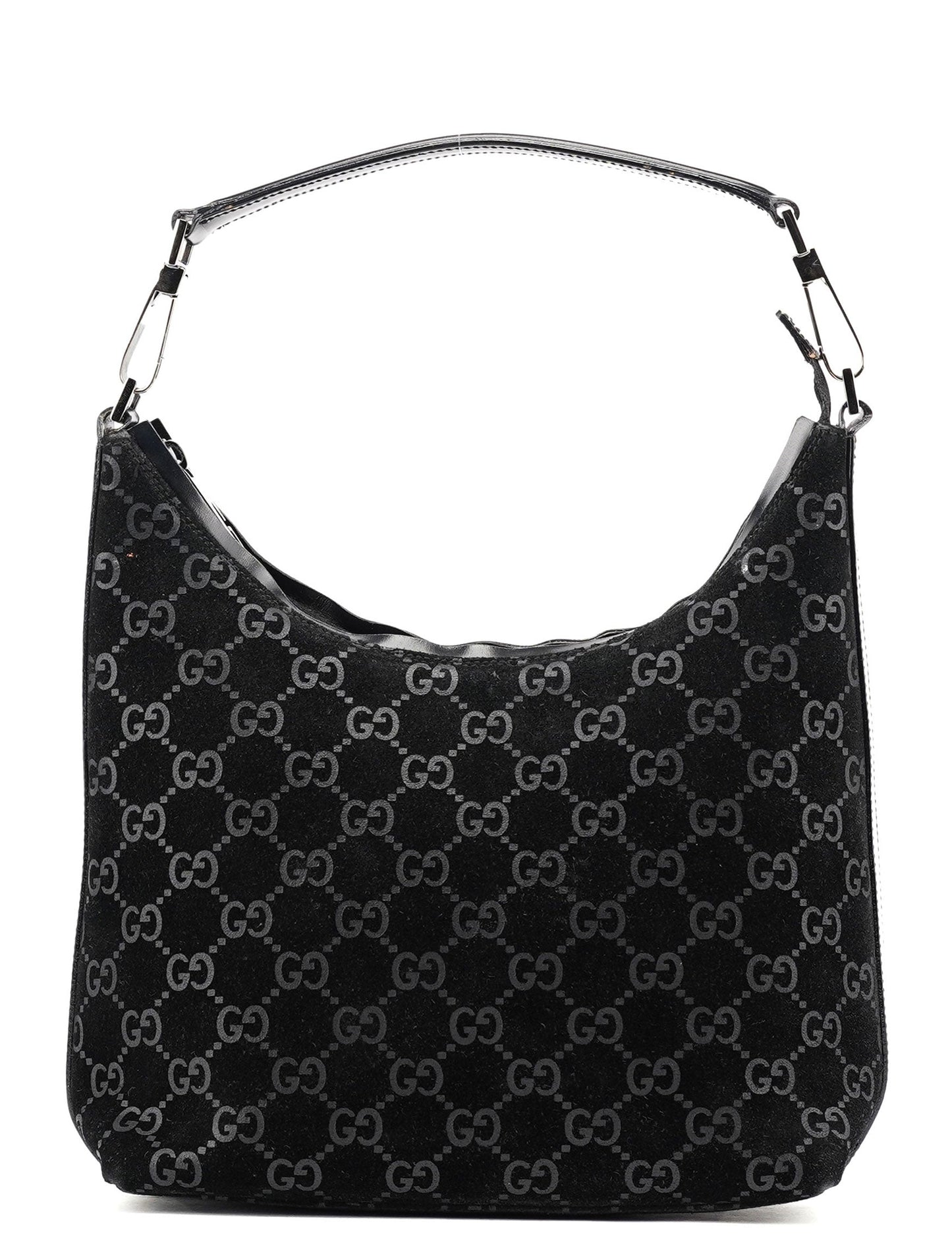 1997 Black GG Suede Shoulder Bag