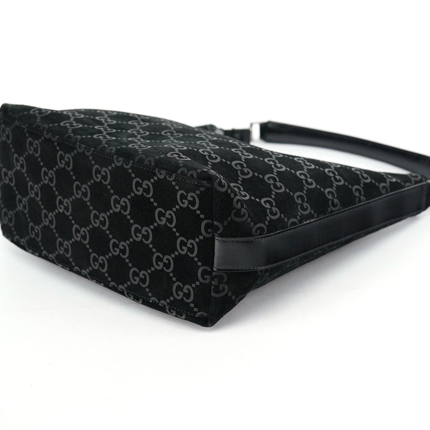 1997 Black GG Suede Shoulder Bag