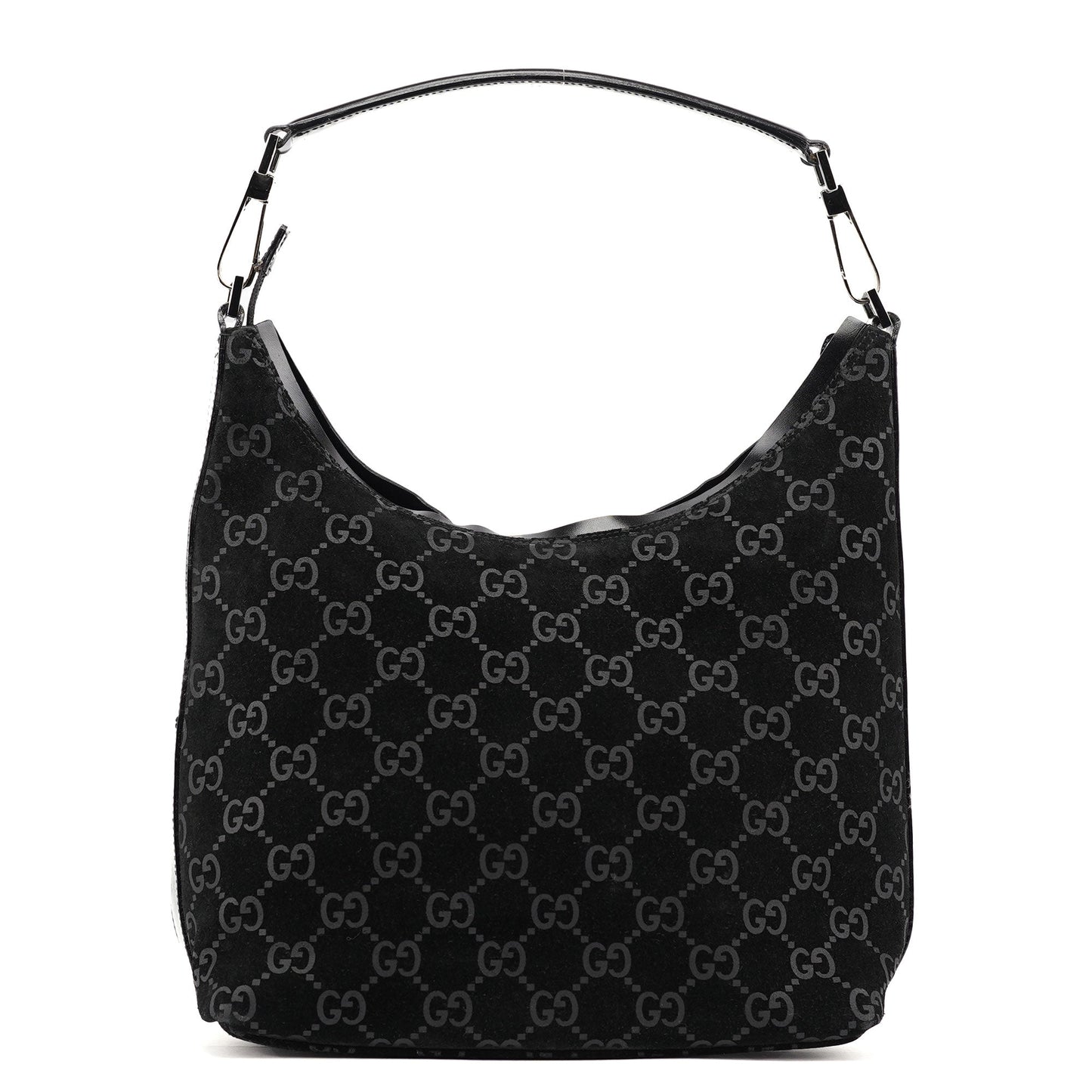 1997 Black GG Suede Shoulder Bag