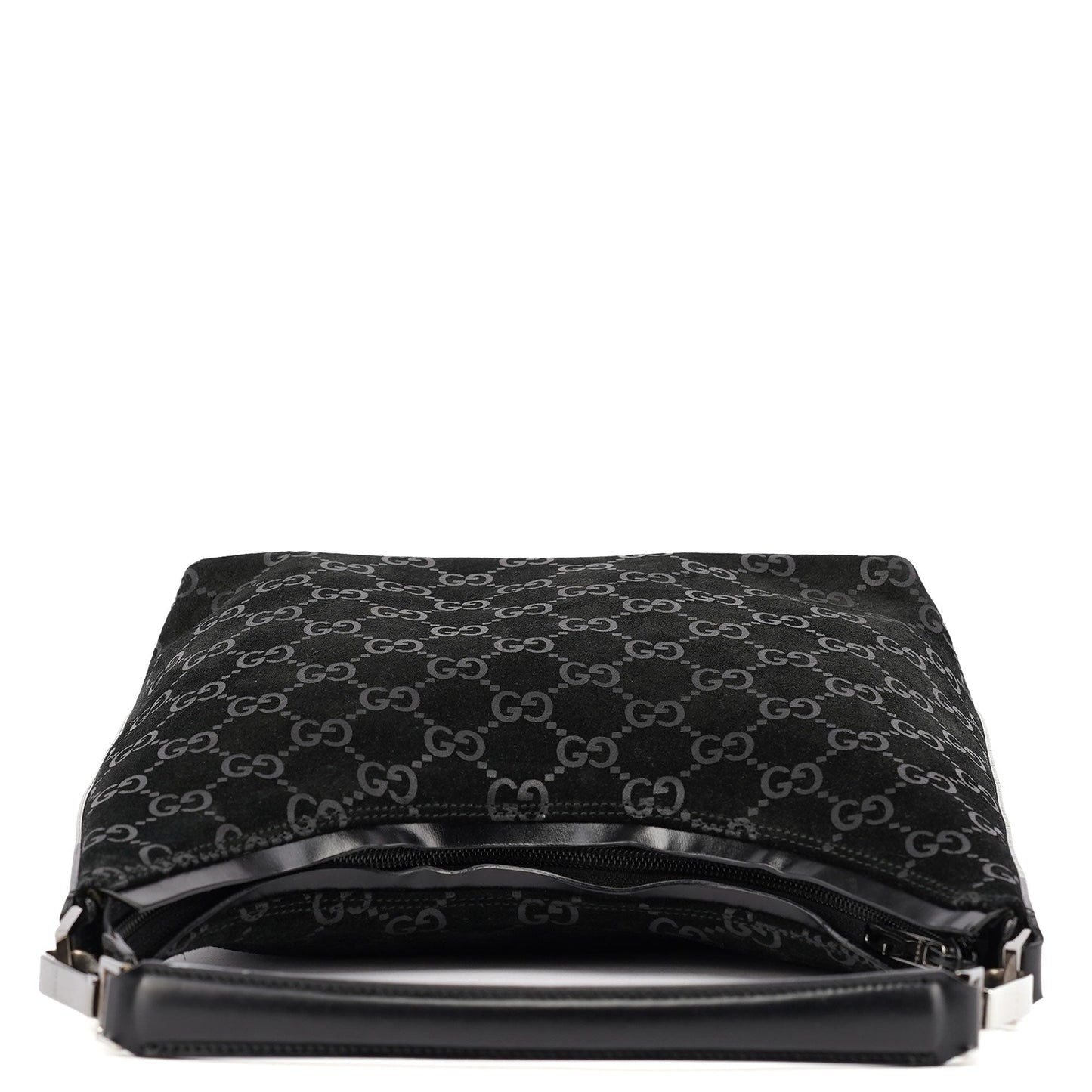 1997 Black GG Suede Shoulder Bag