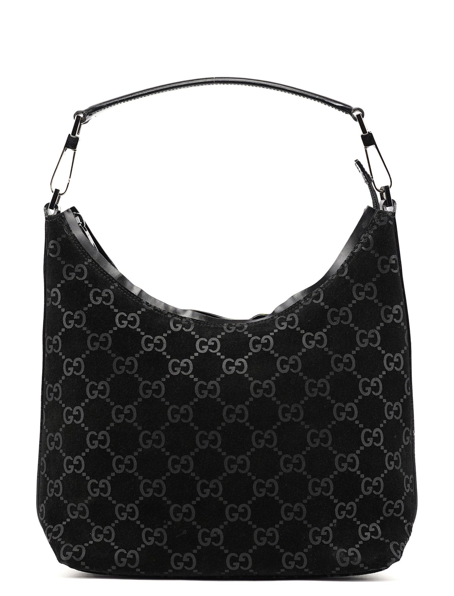 1997 Black GG Suede Shoulder Bag
