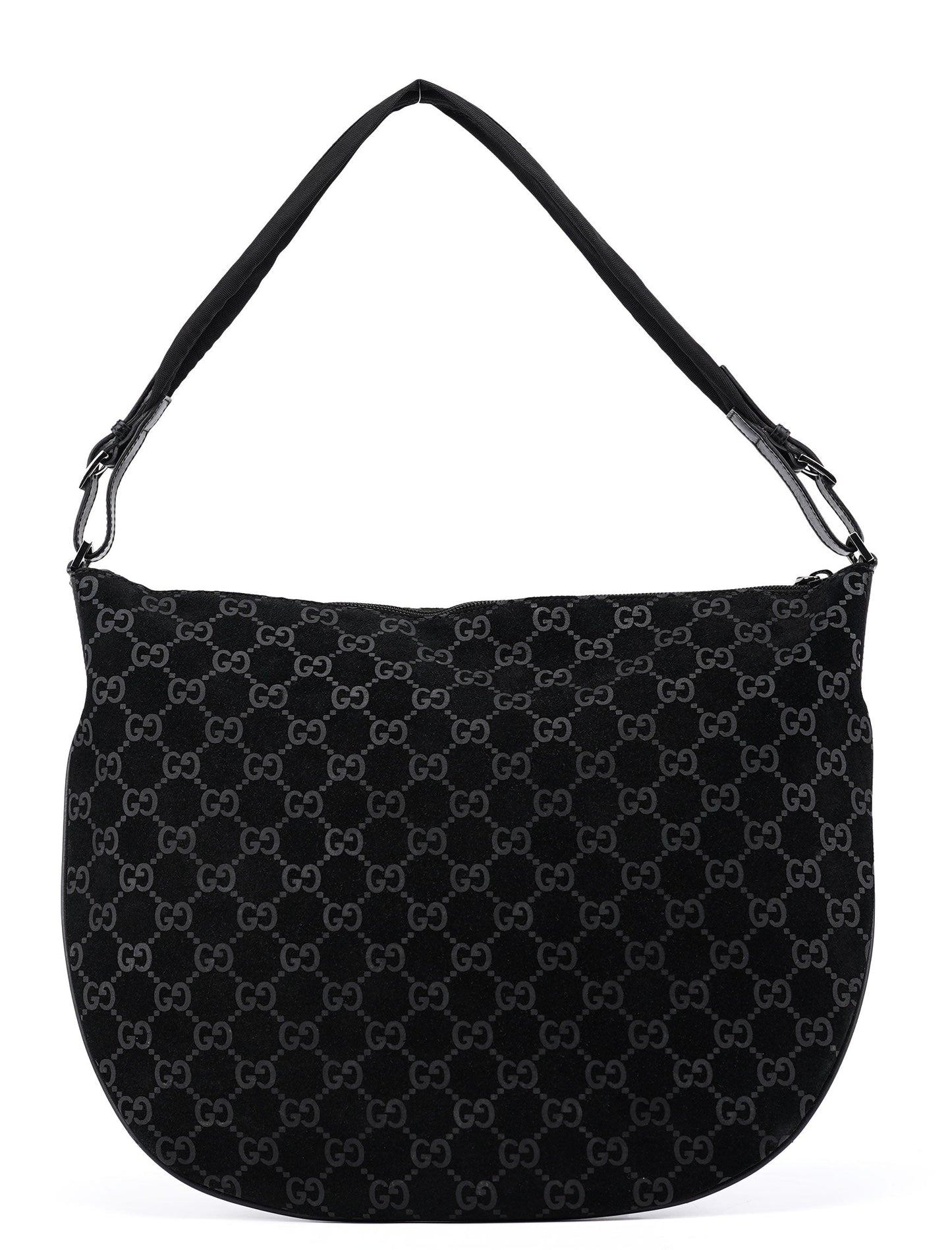 1997 Black GG Suede Shoulder Bag