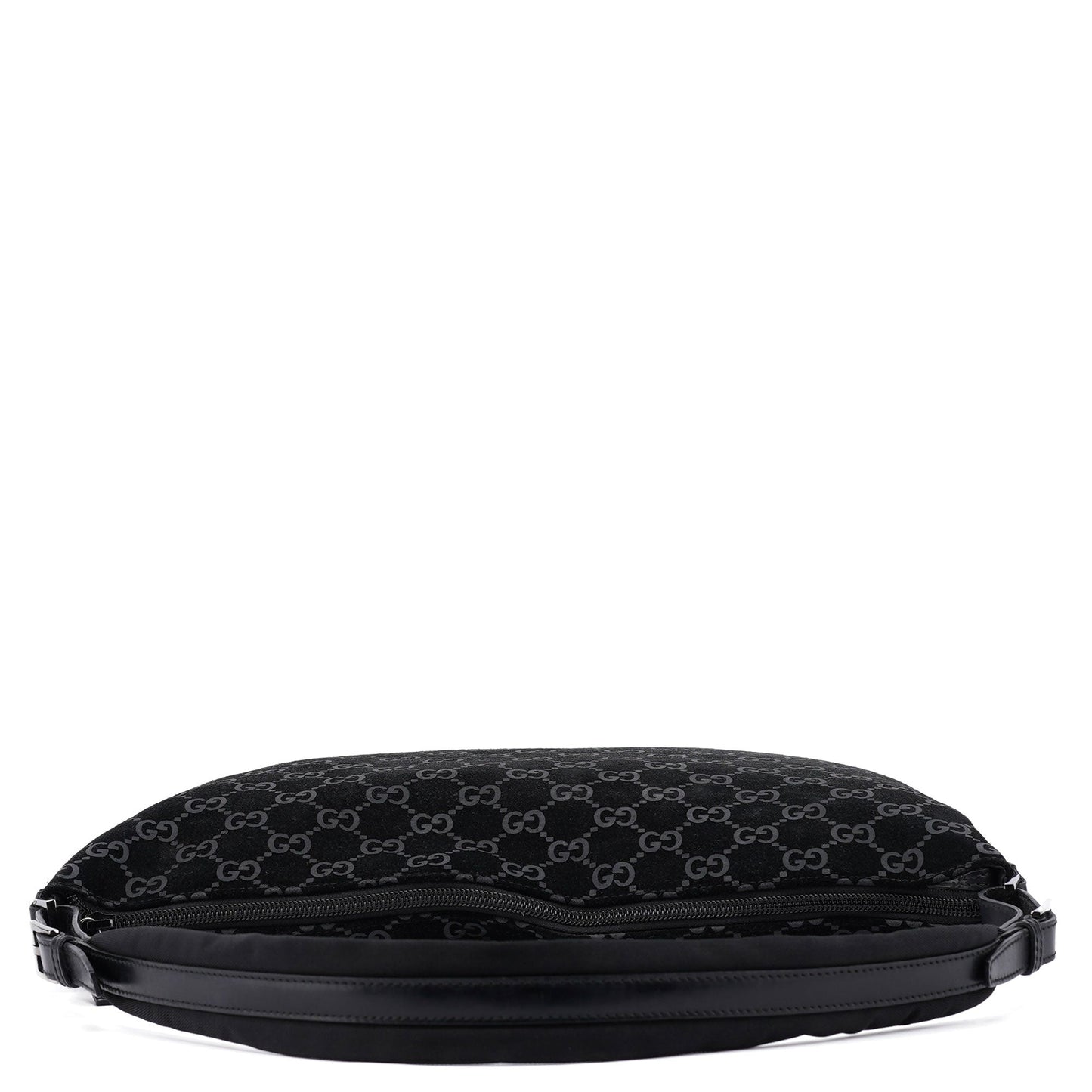 1997 Black GG Suede Shoulder Bag