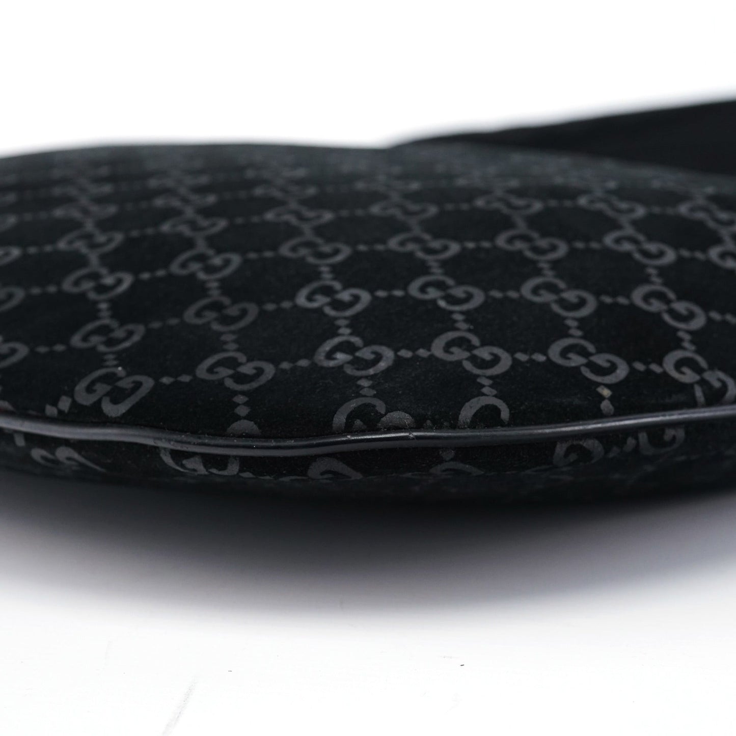 1997 Black GG Suede Shoulder Bag