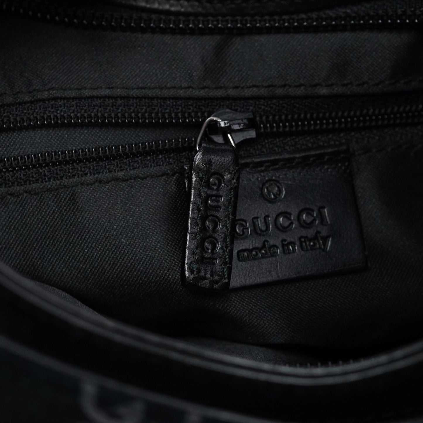 1997 Black GG Suede Shoulder Bag