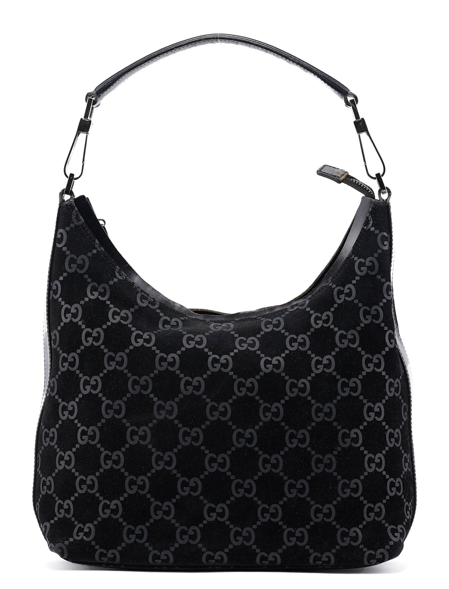 1997 Black GG Suede Shoulder Bag