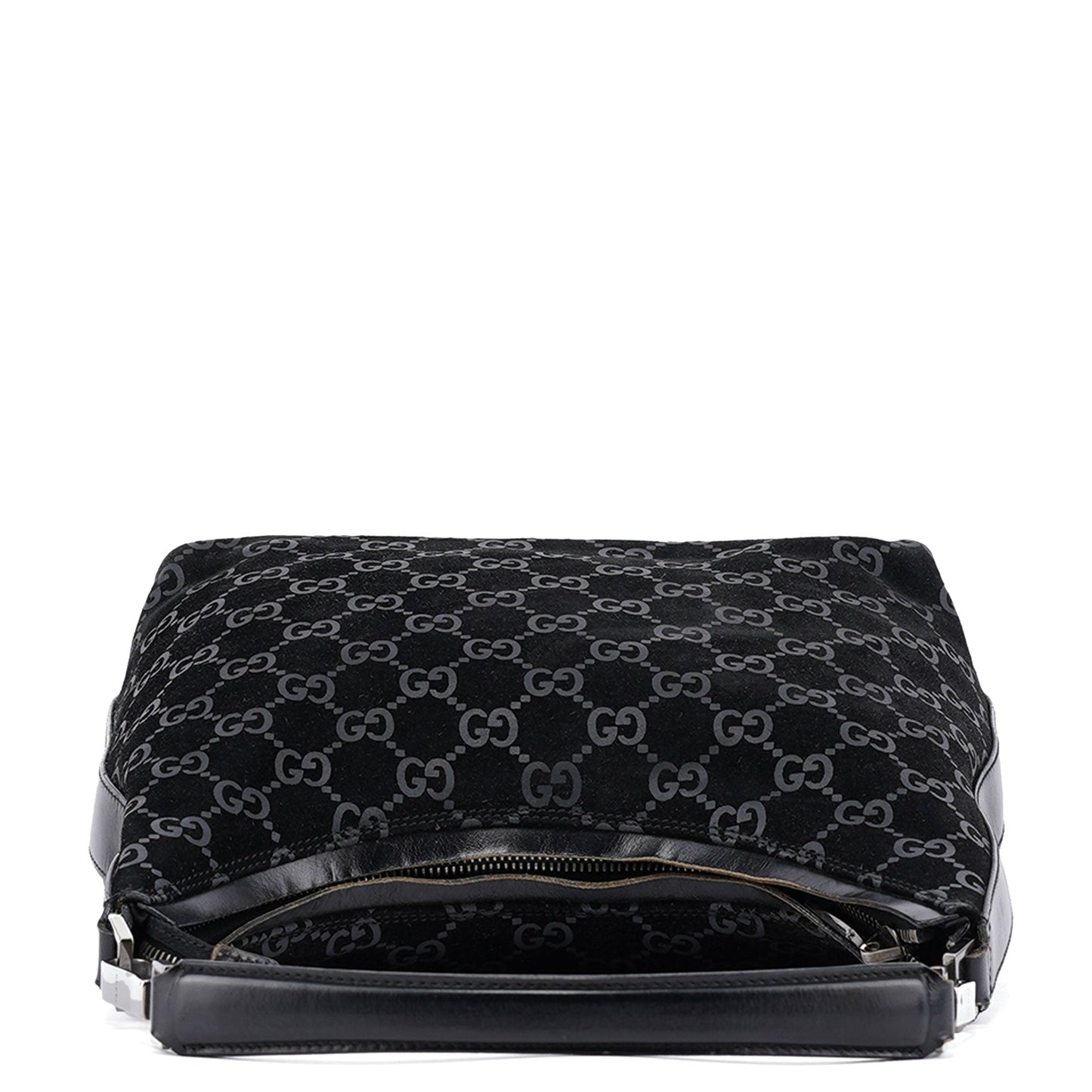 1997 Black GG Suede Shoulder Bag