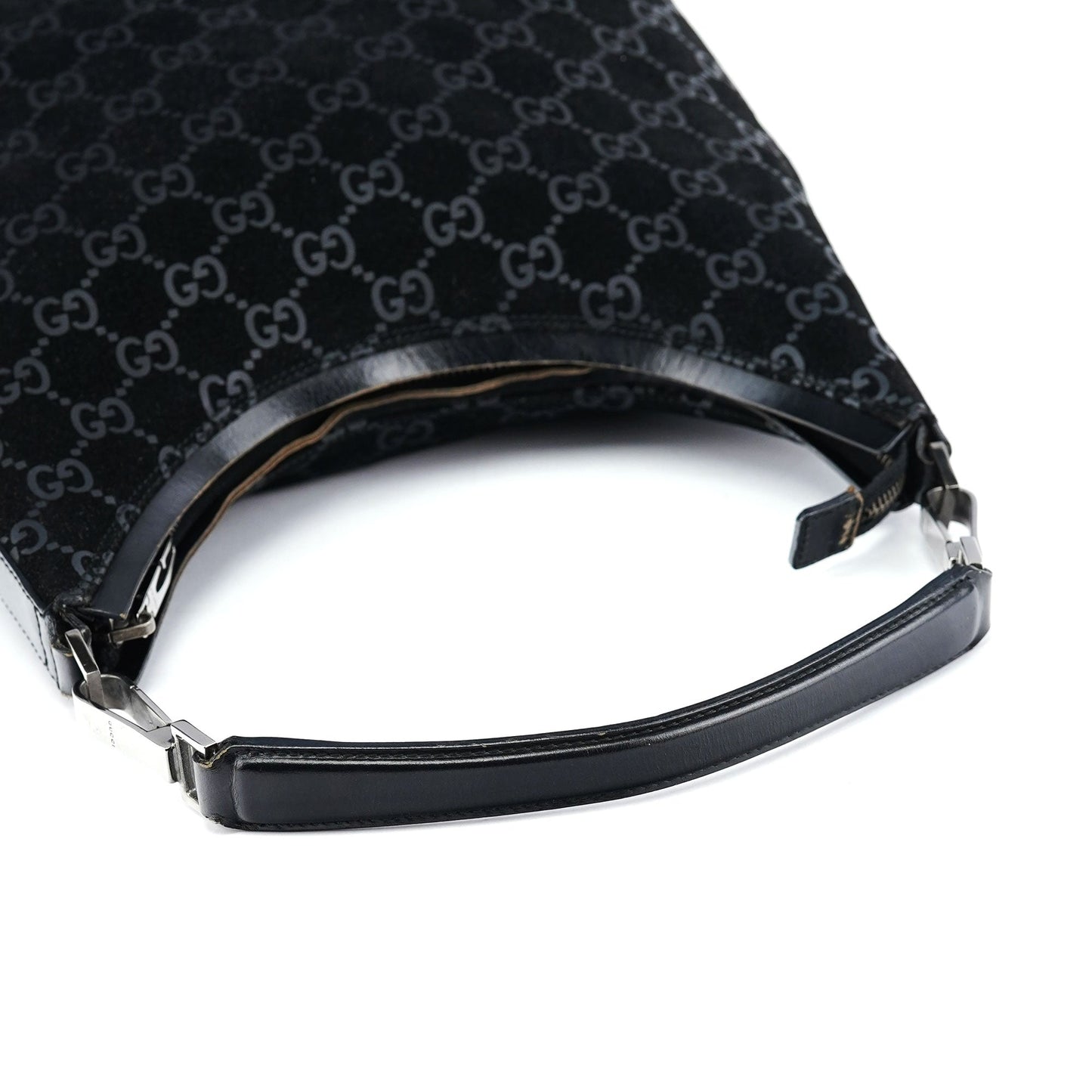 1997 Black GG Suede Shoulder Bag