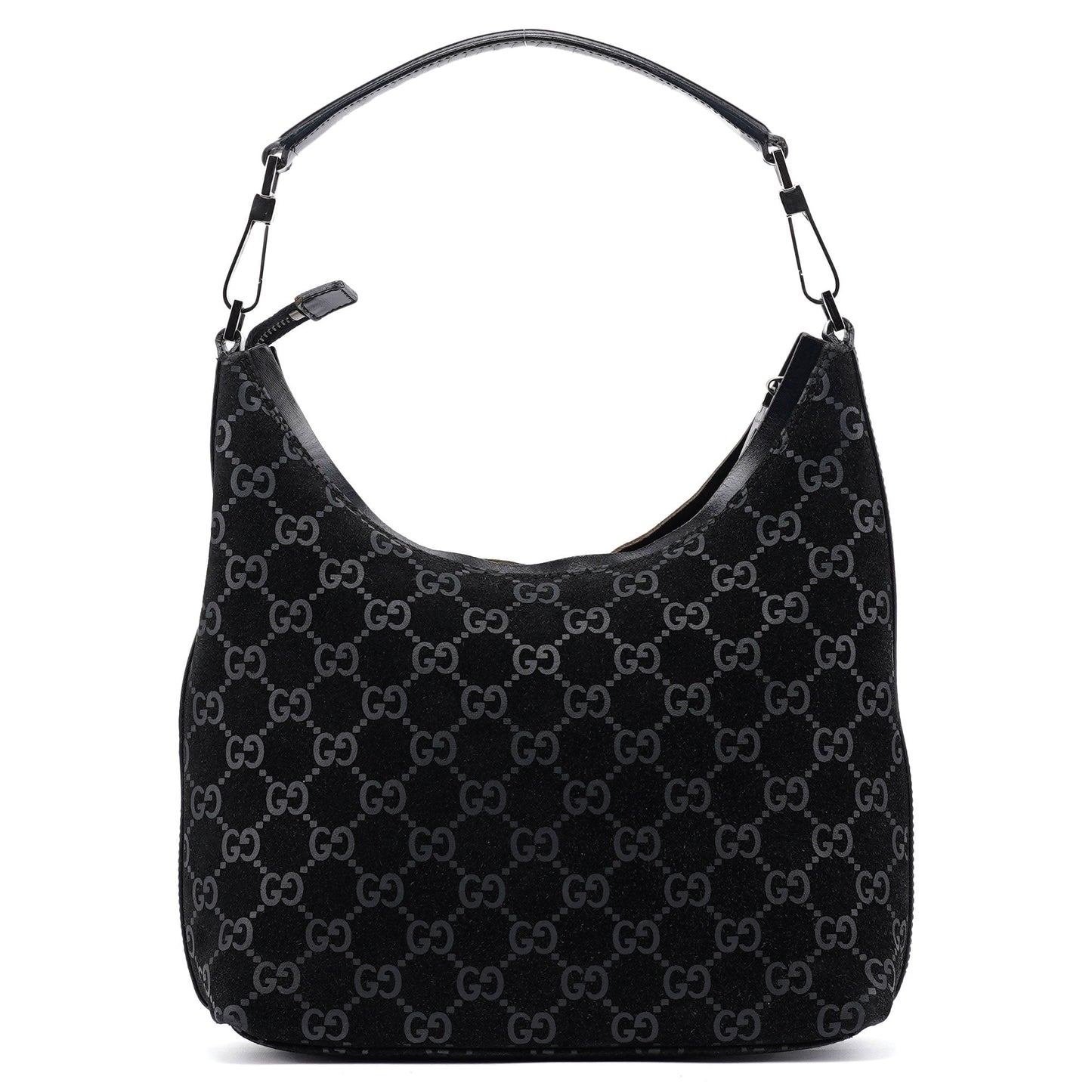 1997 Black GG Suede Shoulder Bag