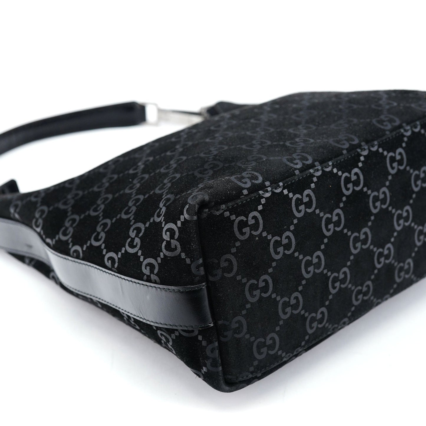 1997 Black GG Suede Shoulder Bag