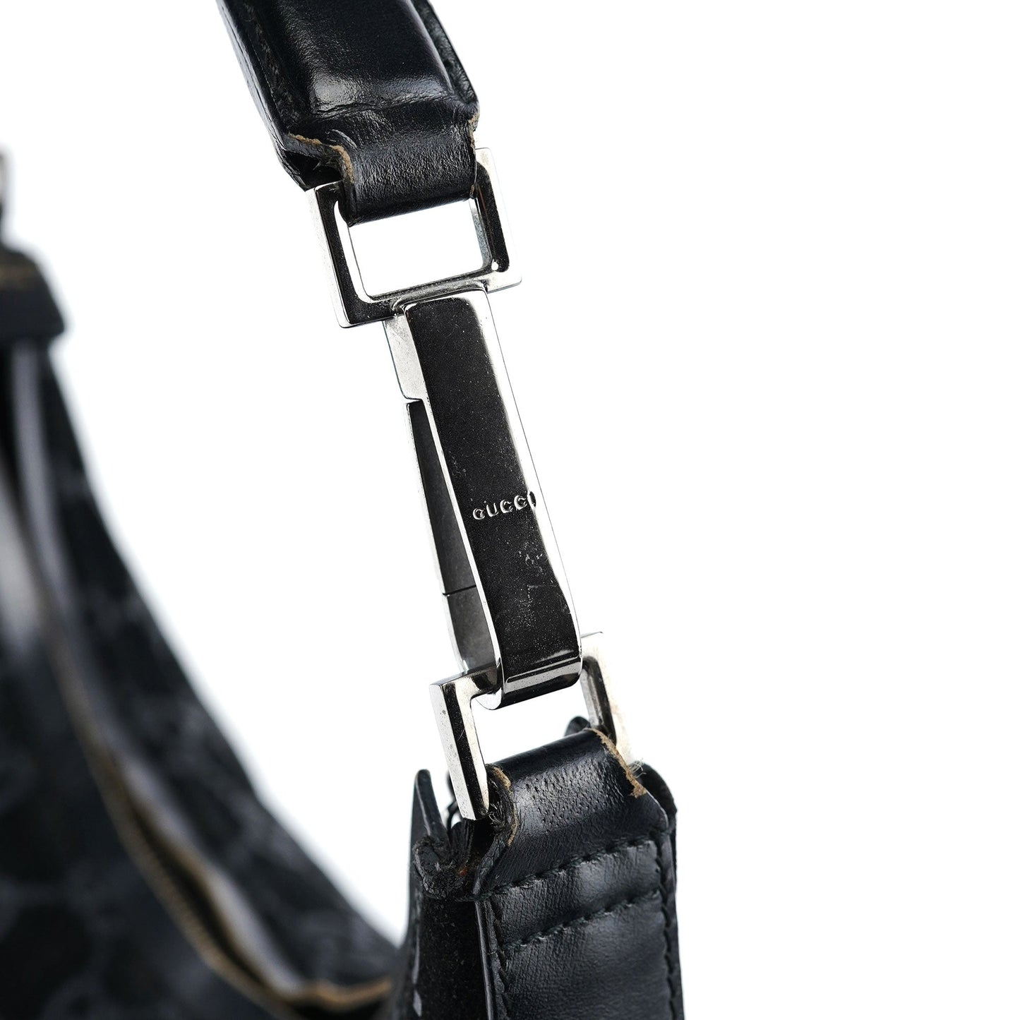 1997 Black GG Suede Shoulder Bag