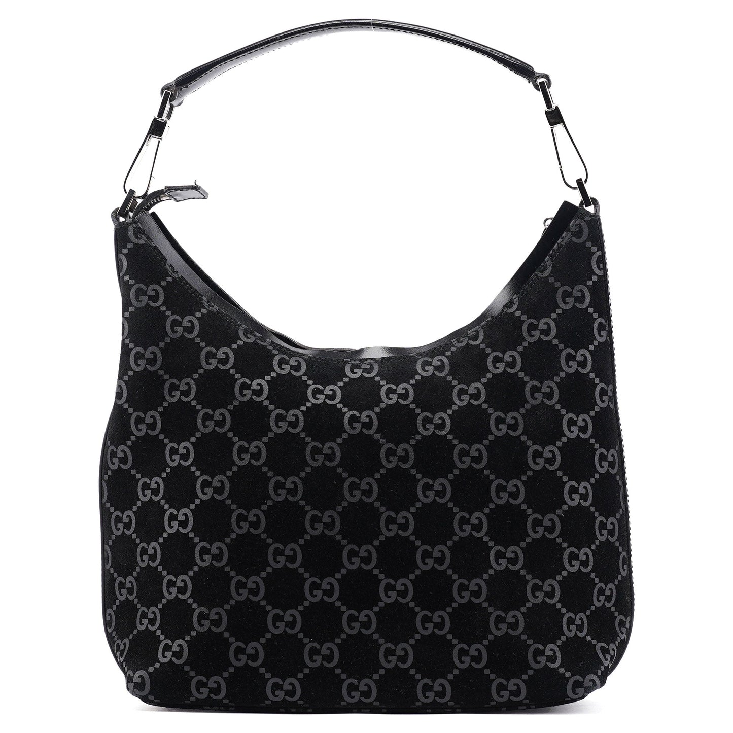 1997 Black GG Suede Shoulder Bag