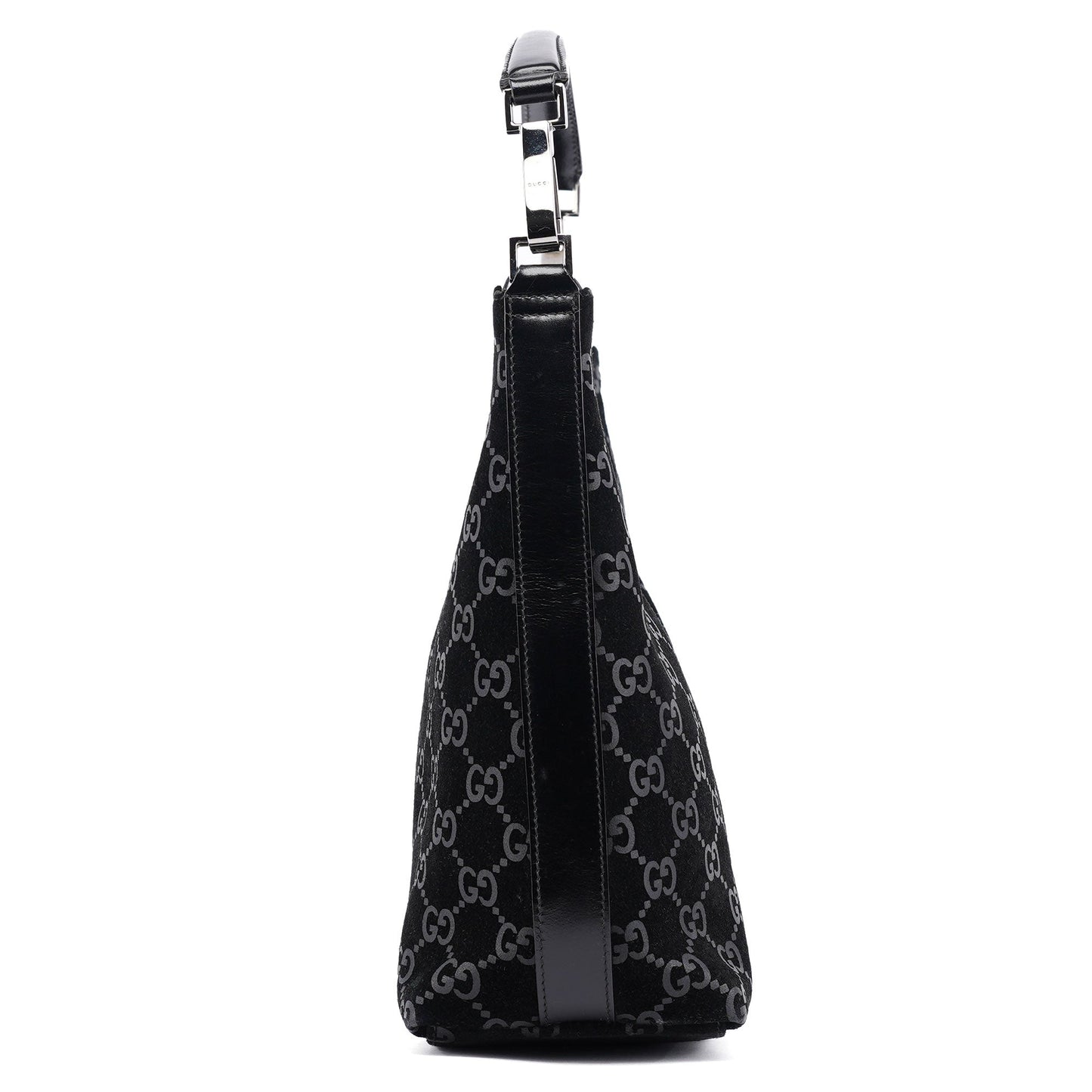 1997 Black GG Suede Shoulder Bag