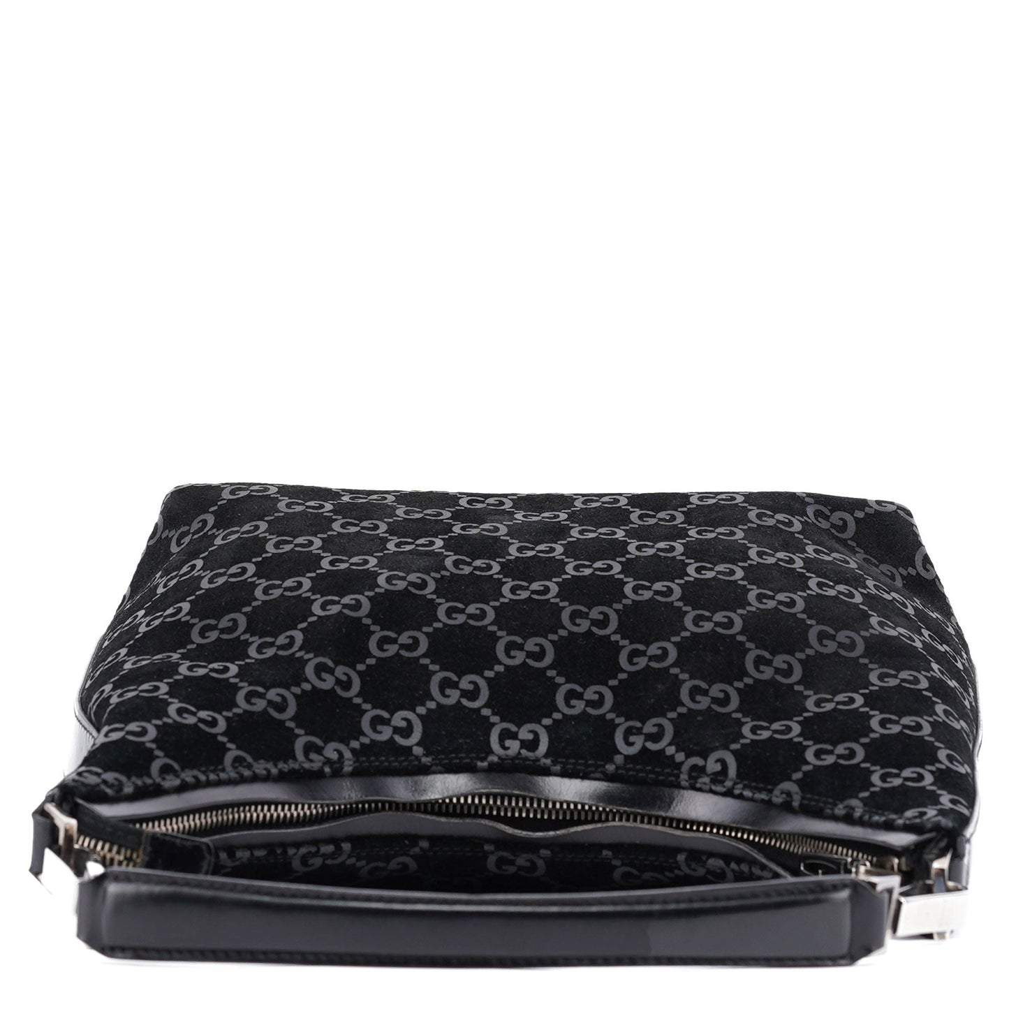 1997 Black GG Suede Shoulder Bag