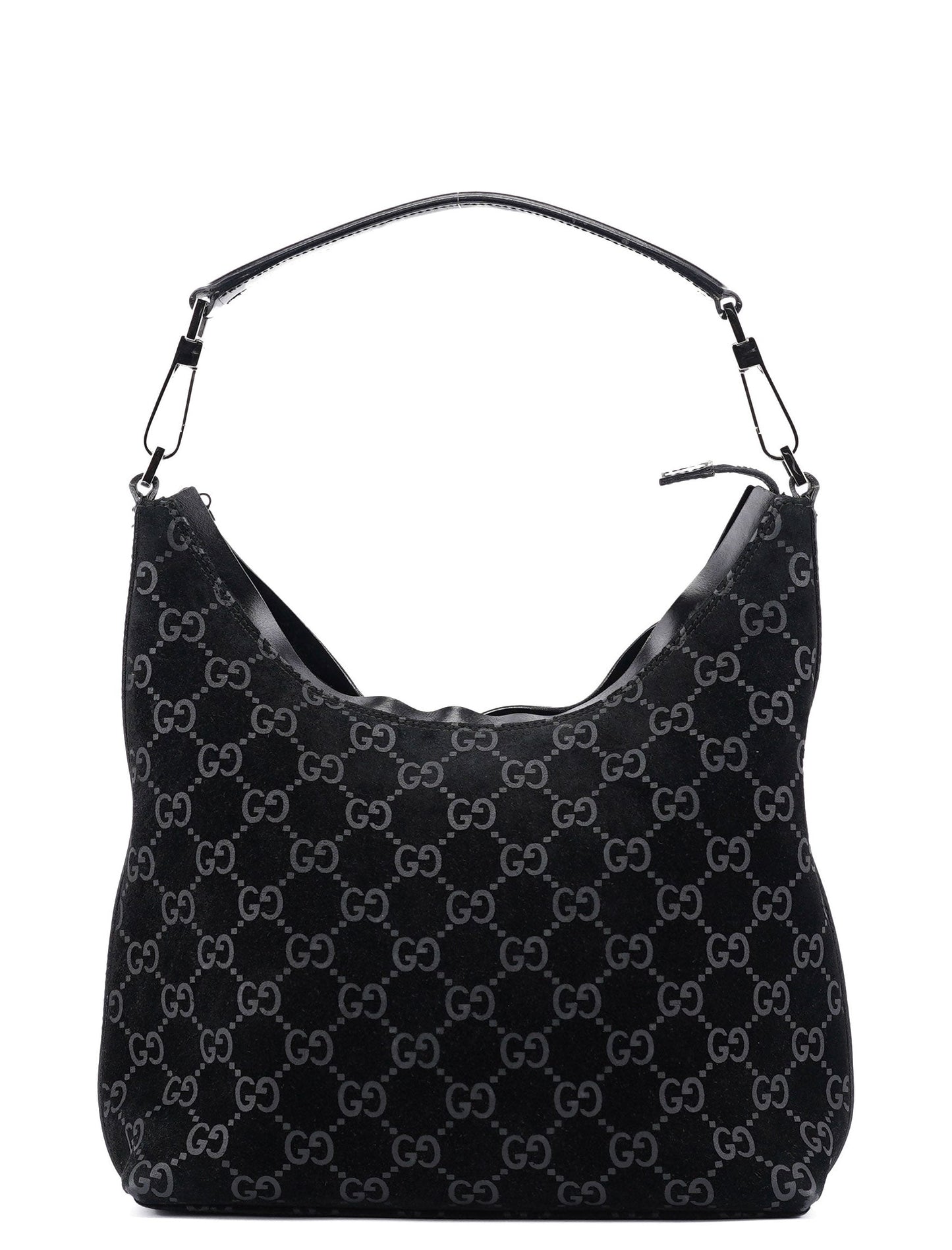 1997 Black GG Suede Shoulder Bag