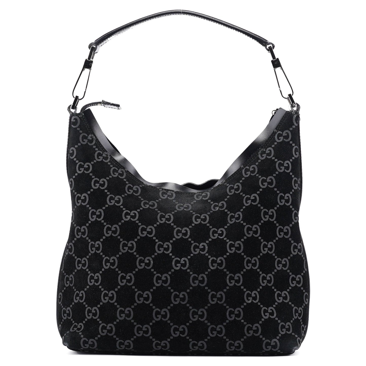 1997 Black GG Suede Shoulder Bag