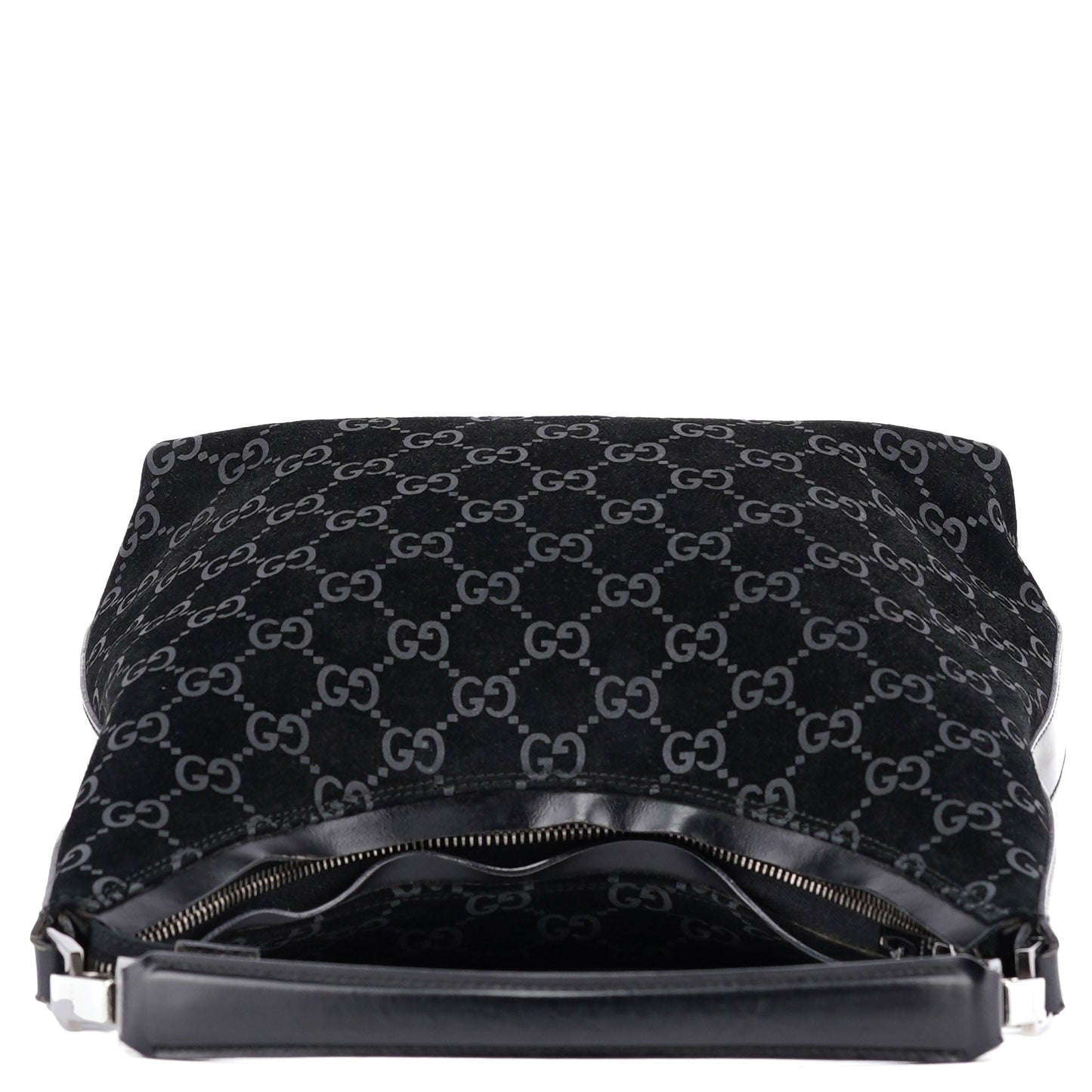 1997 Black GG Suede Shoulder Bag
