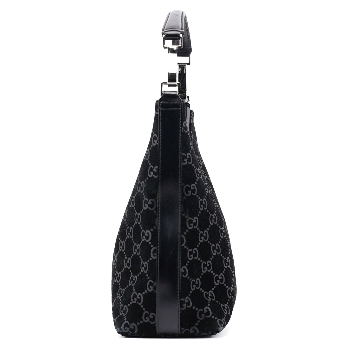 1997 Black GG Suede Shoulder Bag