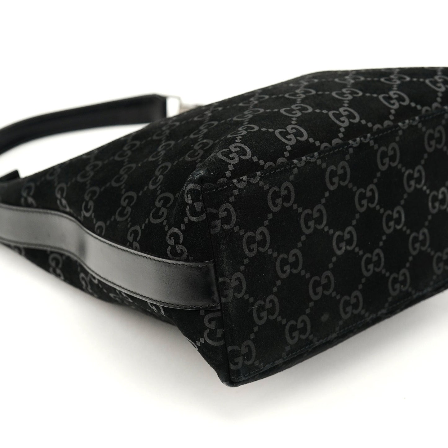 1997 Black GG Suede Shoulder Bag