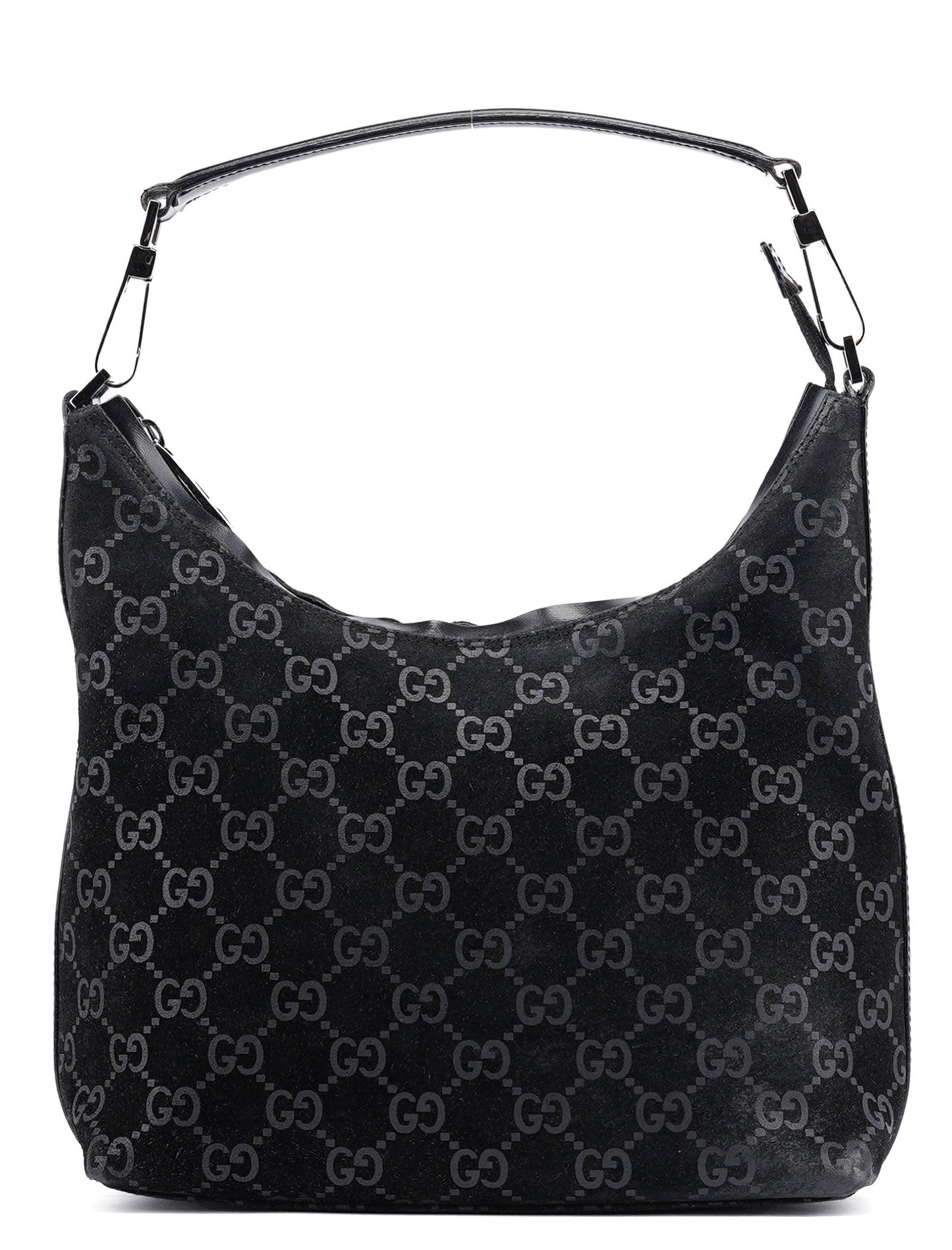 1997 Black GG Suede Shoulder Bag