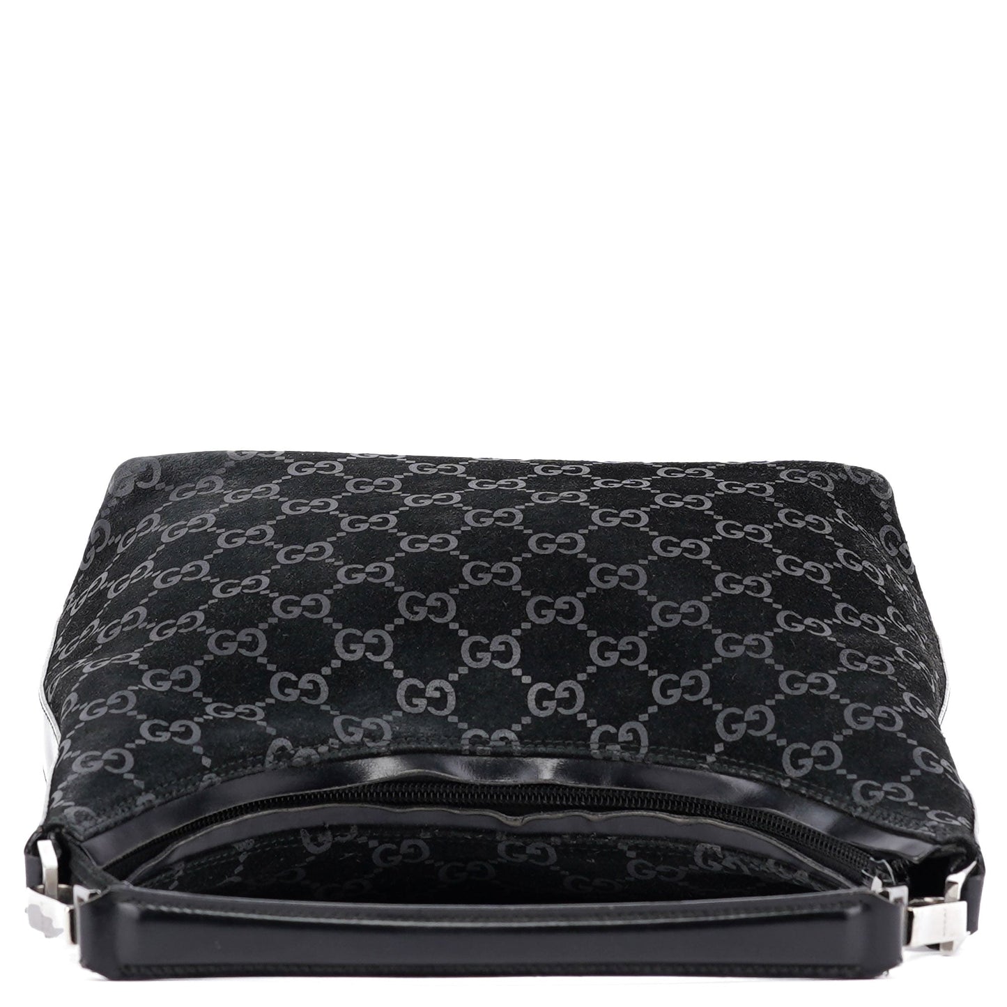 1997 Black GG Suede Shoulder Bag