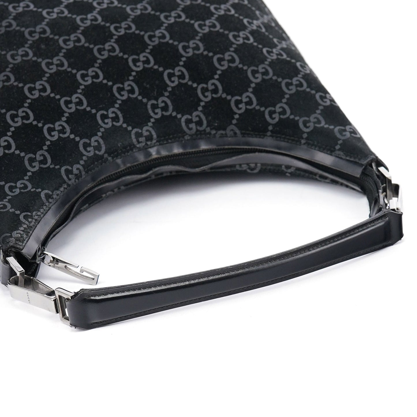 1997 Black GG Suede Shoulder Bag