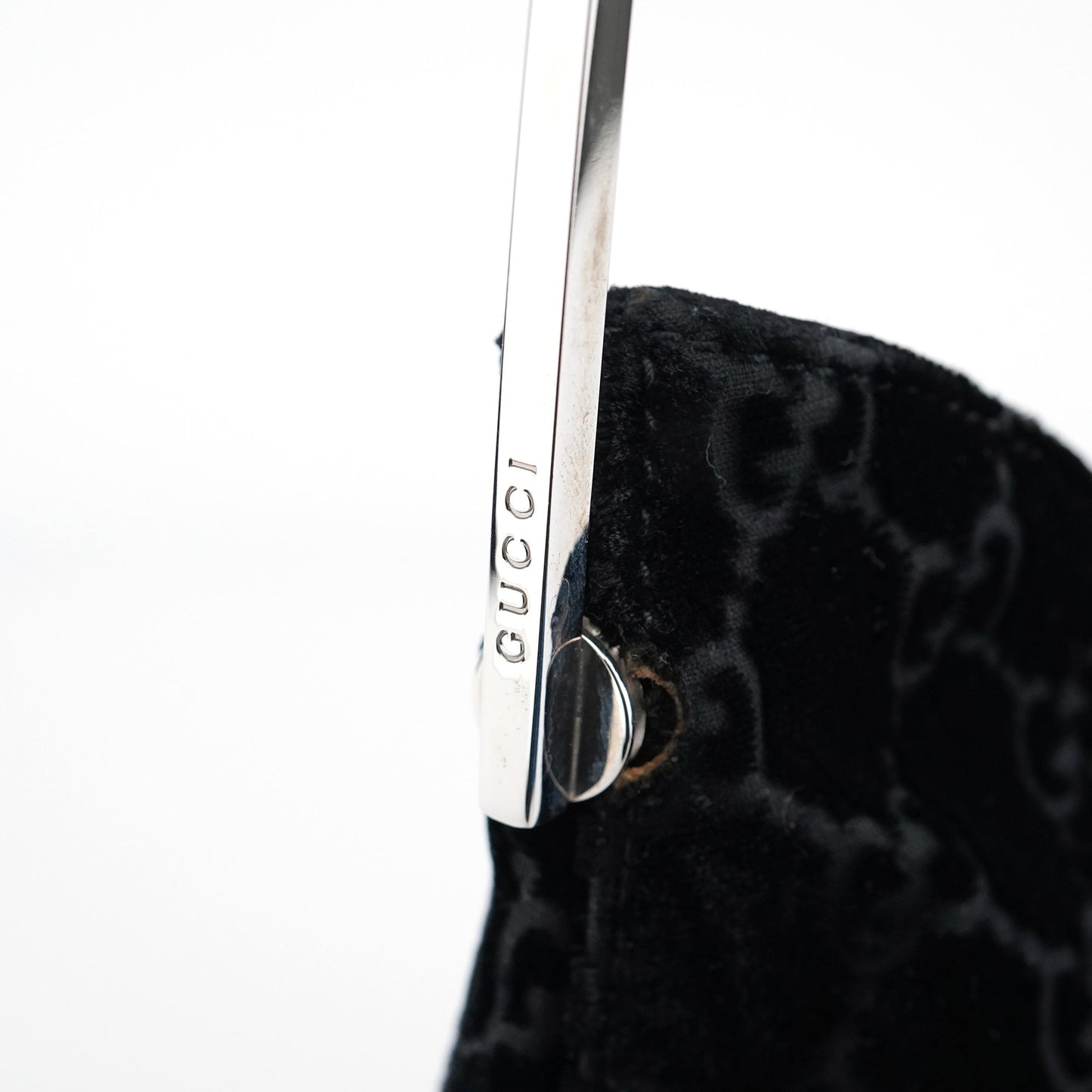 1997 Black GG Velvet Shoulder Bag