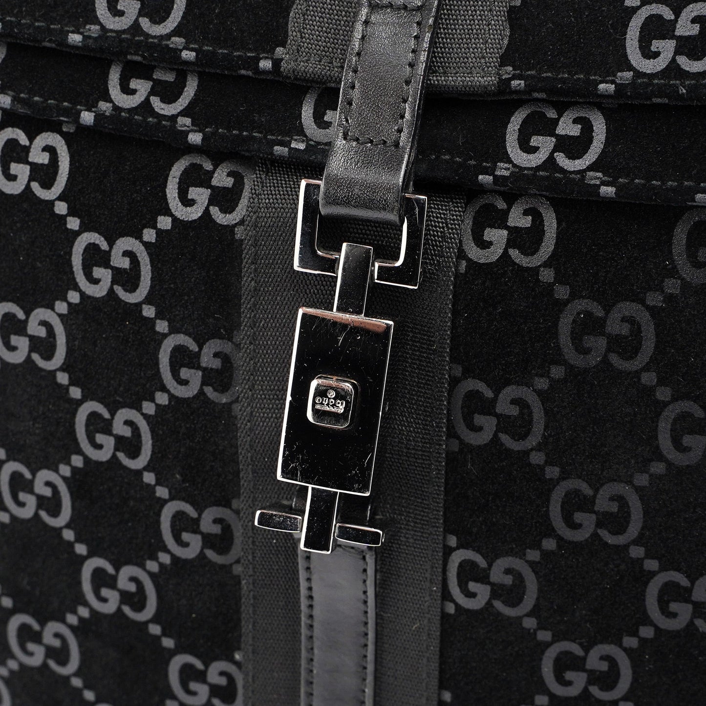 1997 Black Jackie Suede GG Backpack