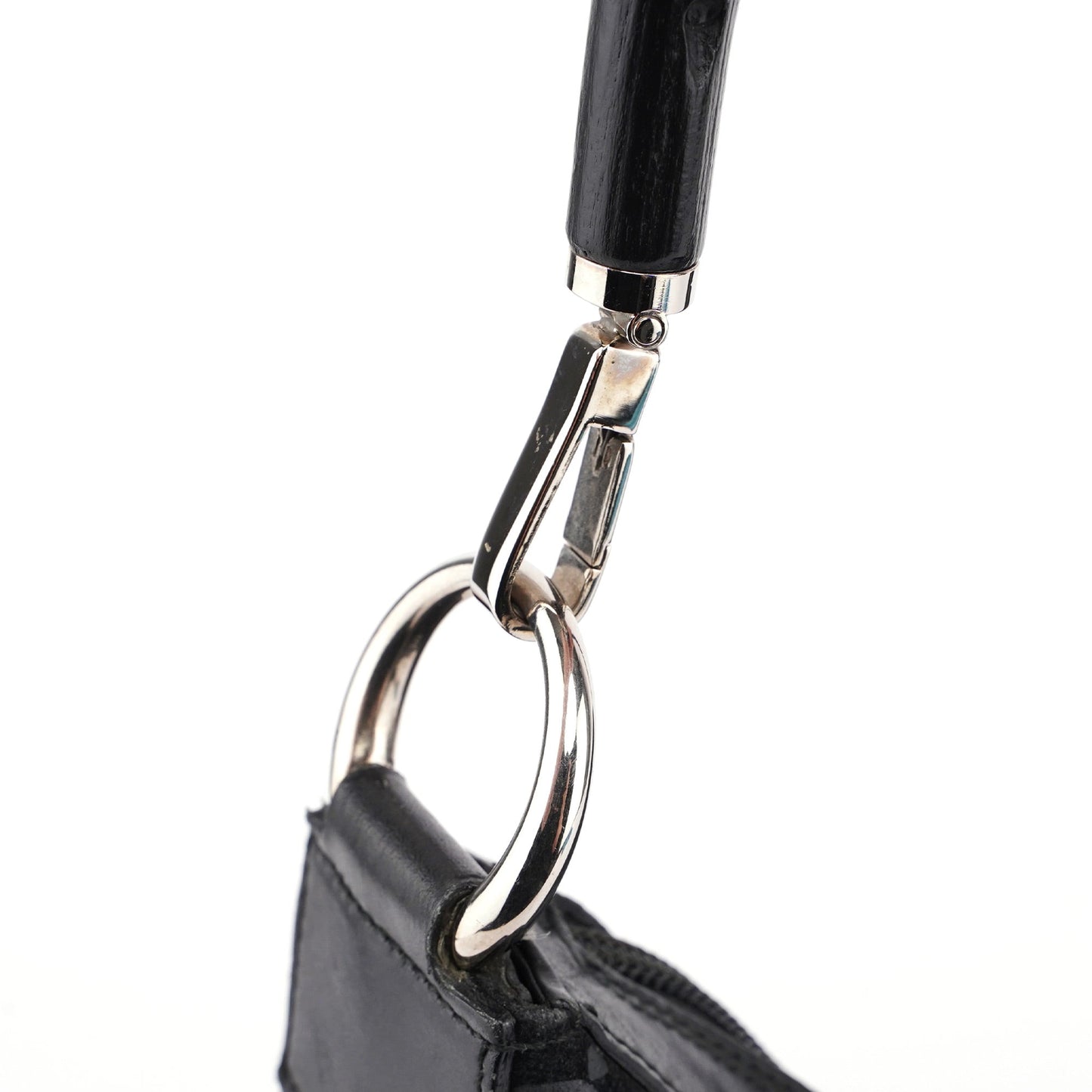 1997 Black Suede GG Bamboo Shoulder Bag