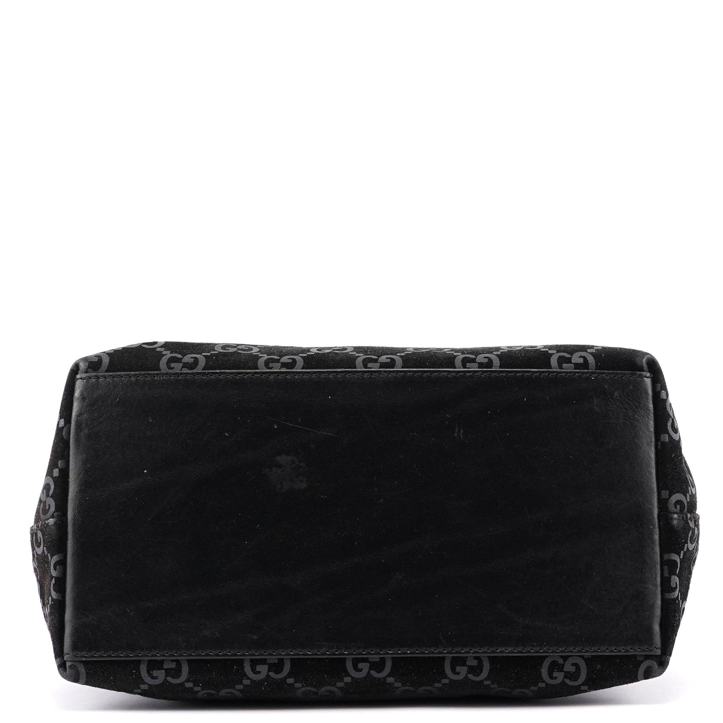 1997 Black Suede GG Hobo Shoulder Bag