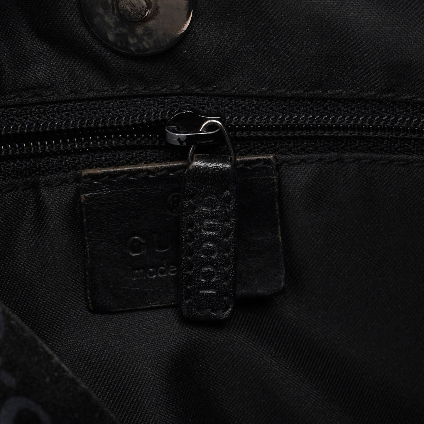 1997 Black Suede GG Hobo Shoulder Bag