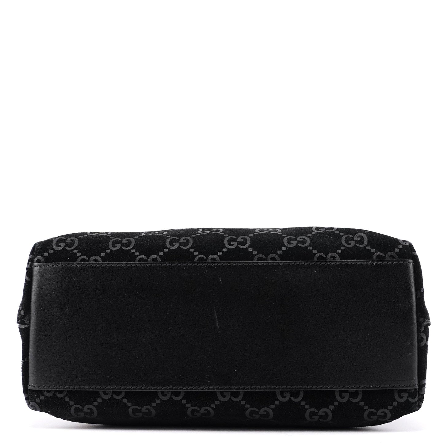 1997 Black Suede GG Hobo Shoulder Bag