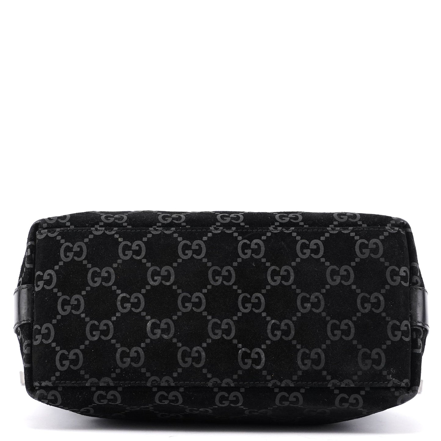 1997 Black Suede GG Hobo Shoulder Bag