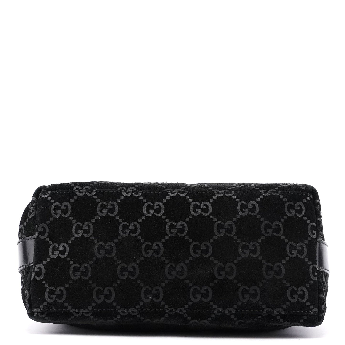 1997 Black Suede GG Hobo Shoulder Bag