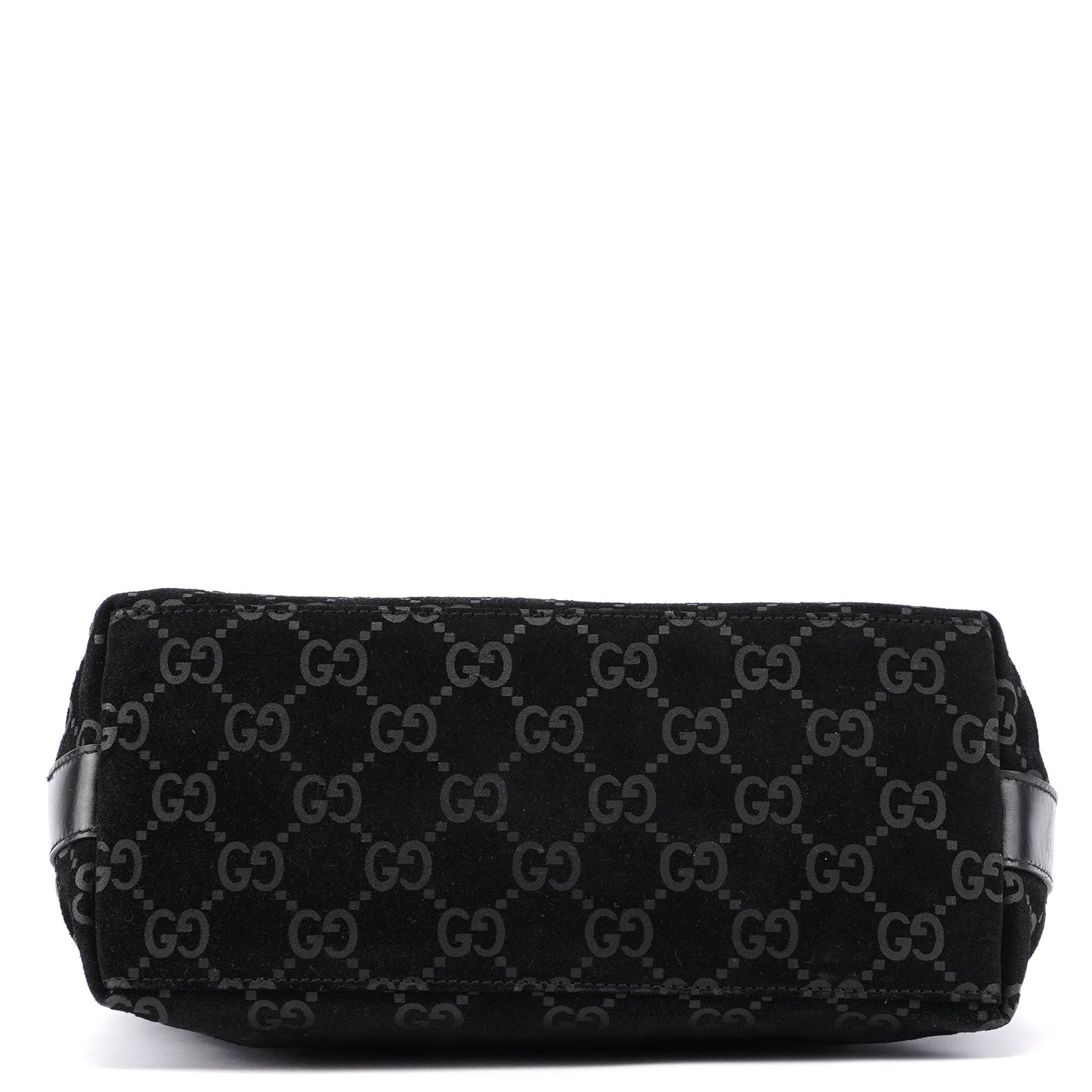 1997 Black Suede GG Hobo Shoulder Bag