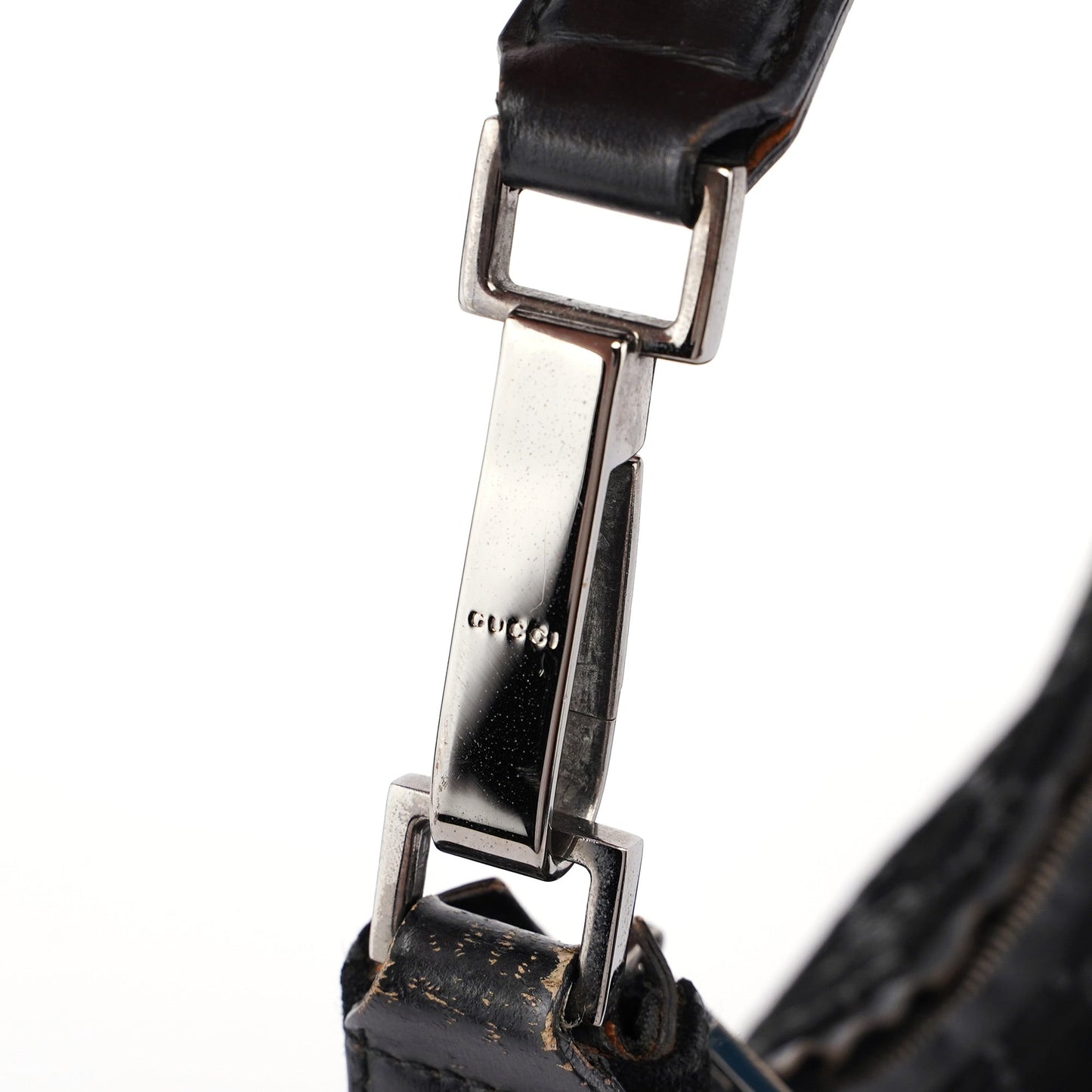 1997 Black Suede GG Hobo Shoulder Bag