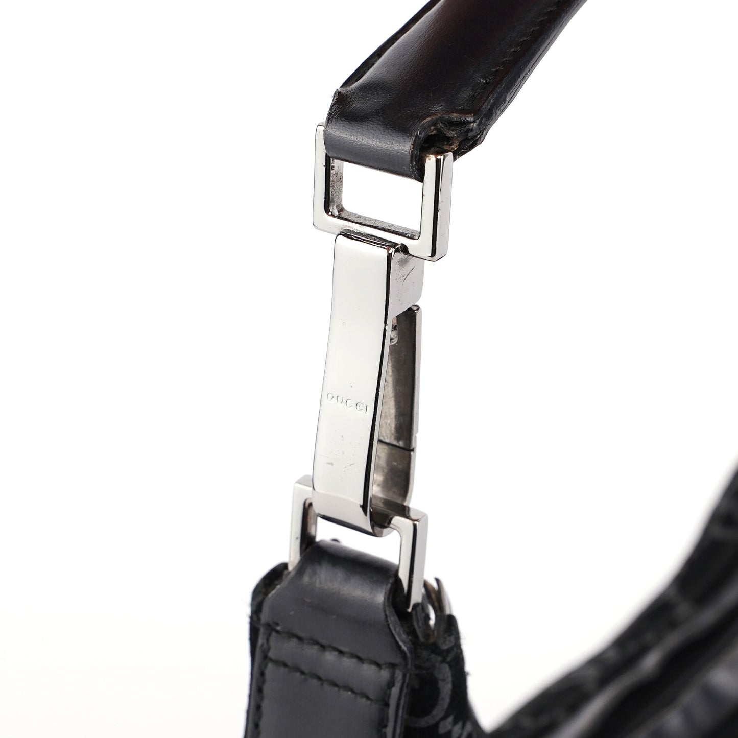 1997 Black Suede GG Hobo Shoulder Bag