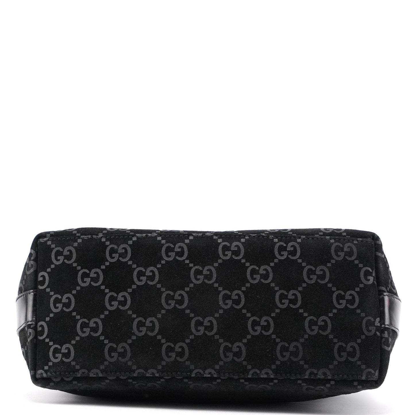 1997 Black Suede GG Hobo Shoulder Bag