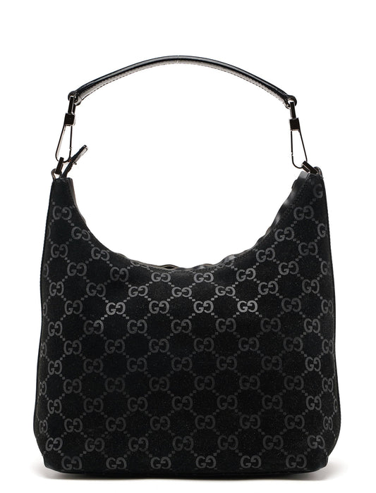 1997 Black Suede GG Monogram Bag