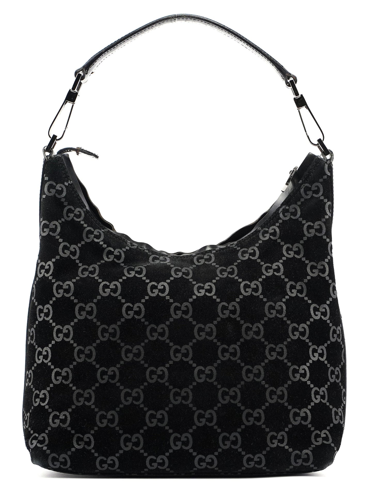 1997 Black Suede GG Shoulder Bag