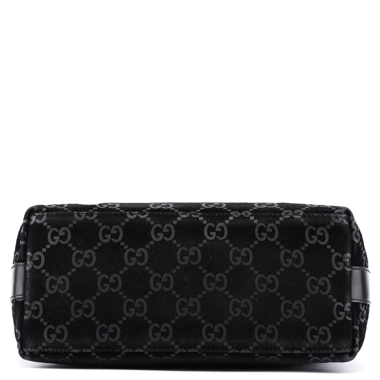 1997 Black Suede GG Shoulder Bag