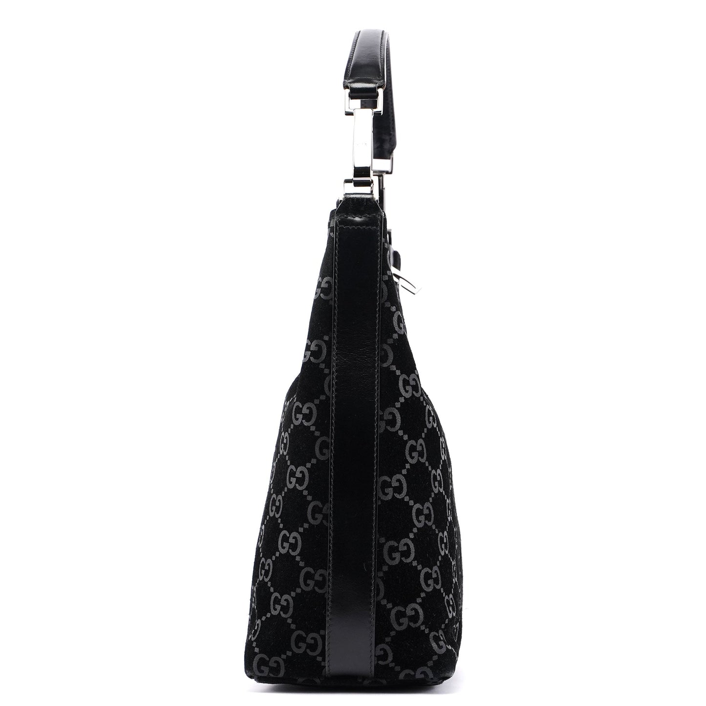 1997 Black Suede GG Shoulder Bag