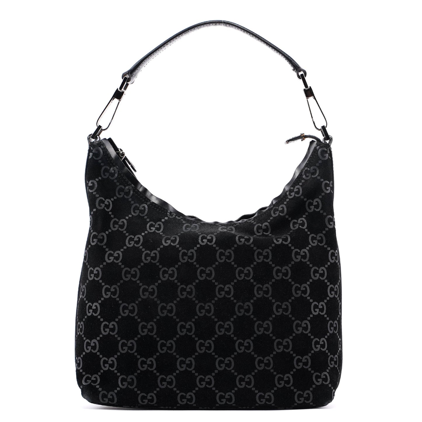 1997 Black Suede GG Shoulder Bag