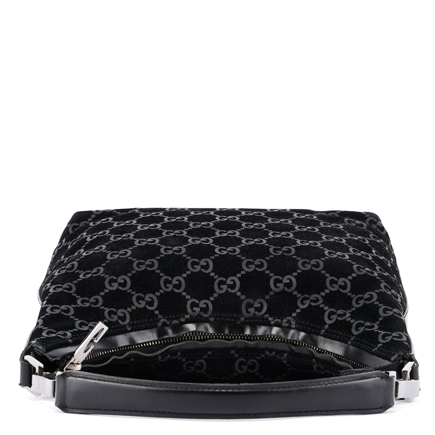 1997 Black Suede GG Shoulder Bag
