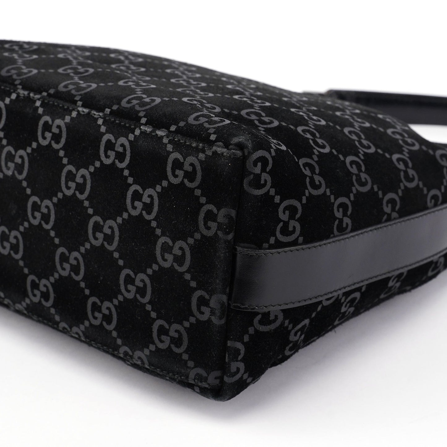 1997 Black Suede GG Shoulder Bag