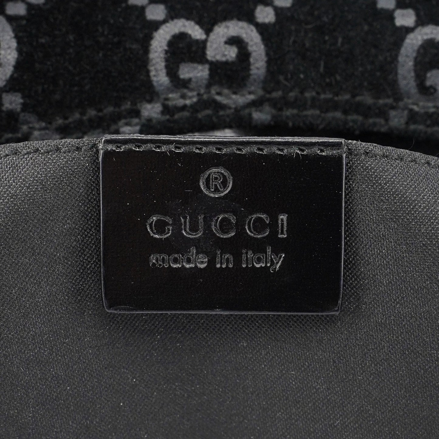 1997 Black Suede GG Shoulder Bag