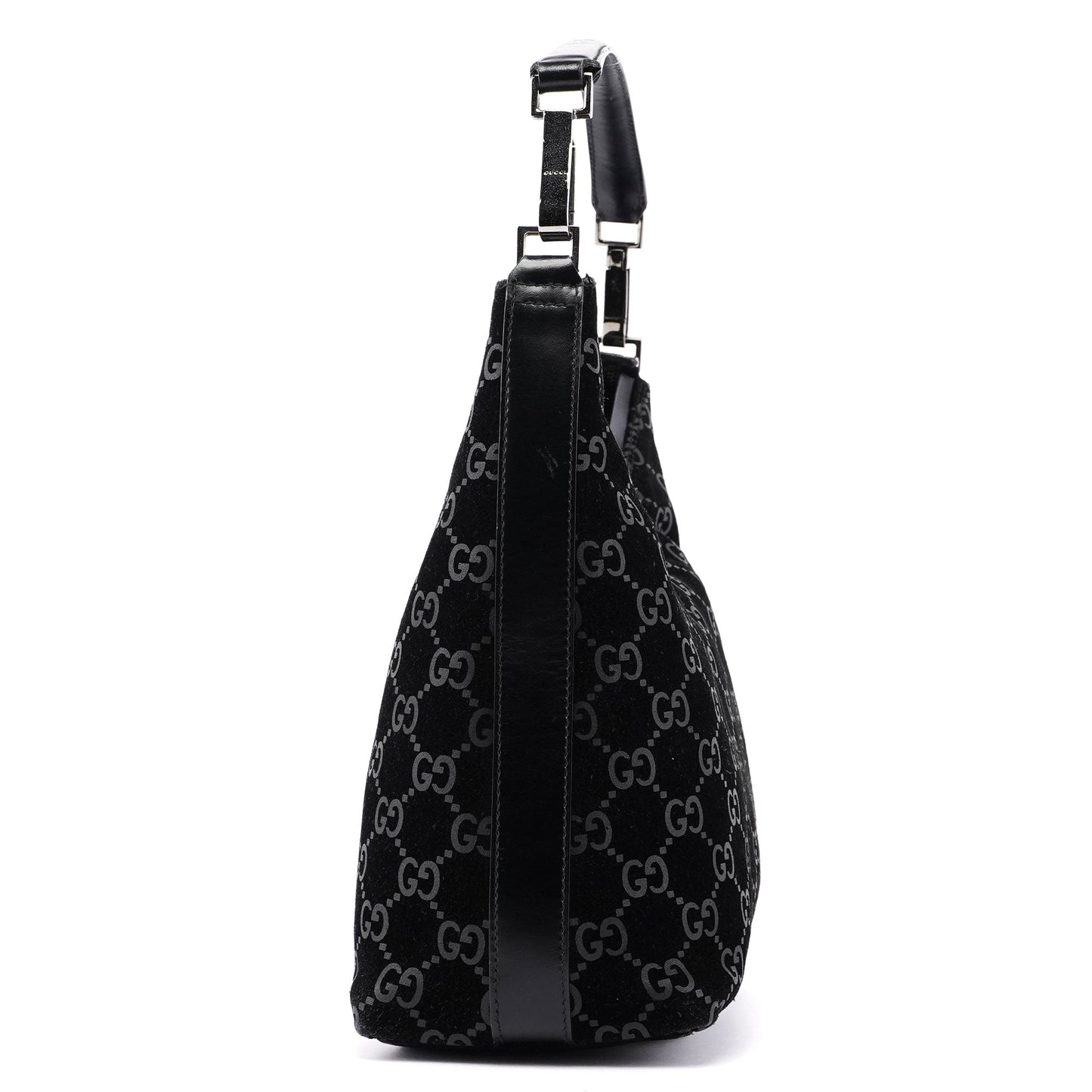 1997 Black Suede GG Shoulder Bag