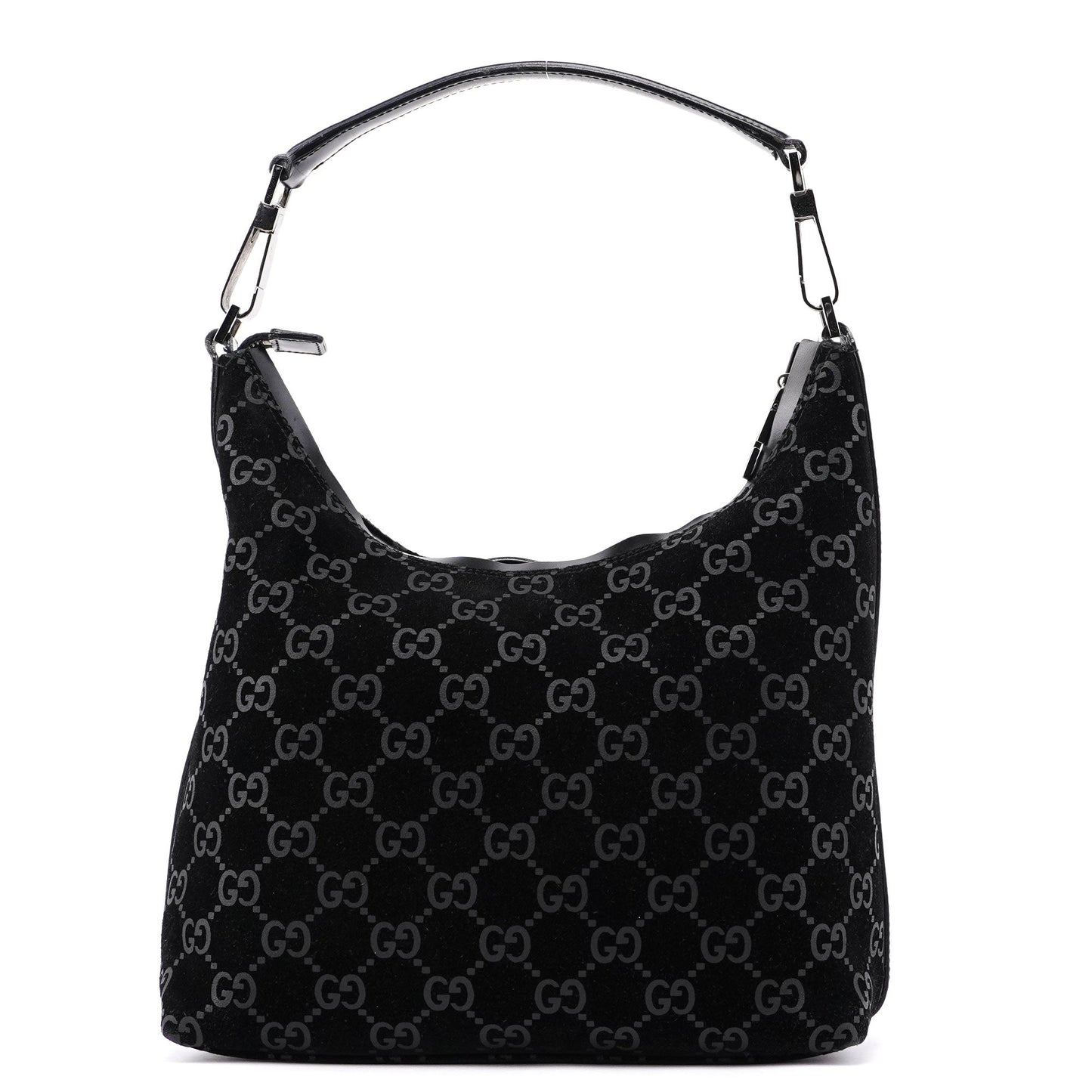 1997 Black Suede GG Shoulder Bag