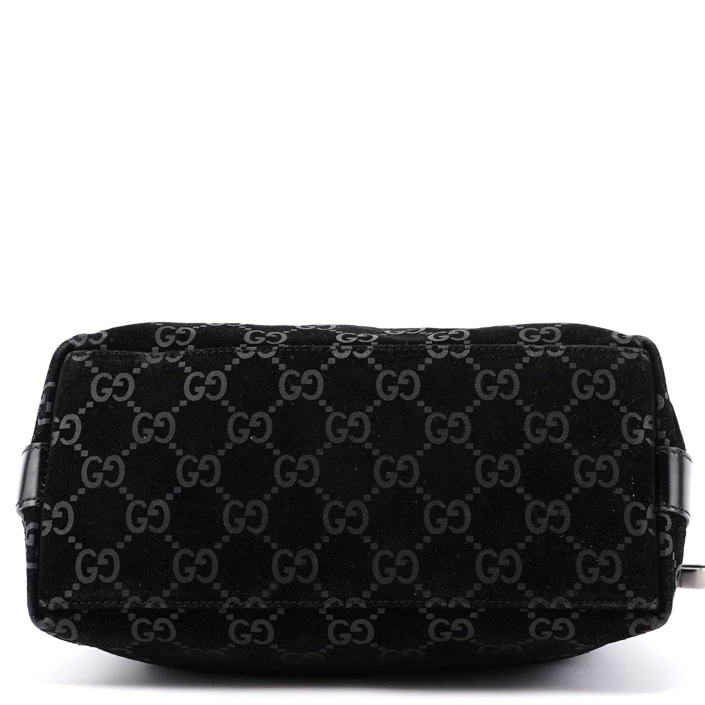 1997 Black Suede GG Shoulder Bag