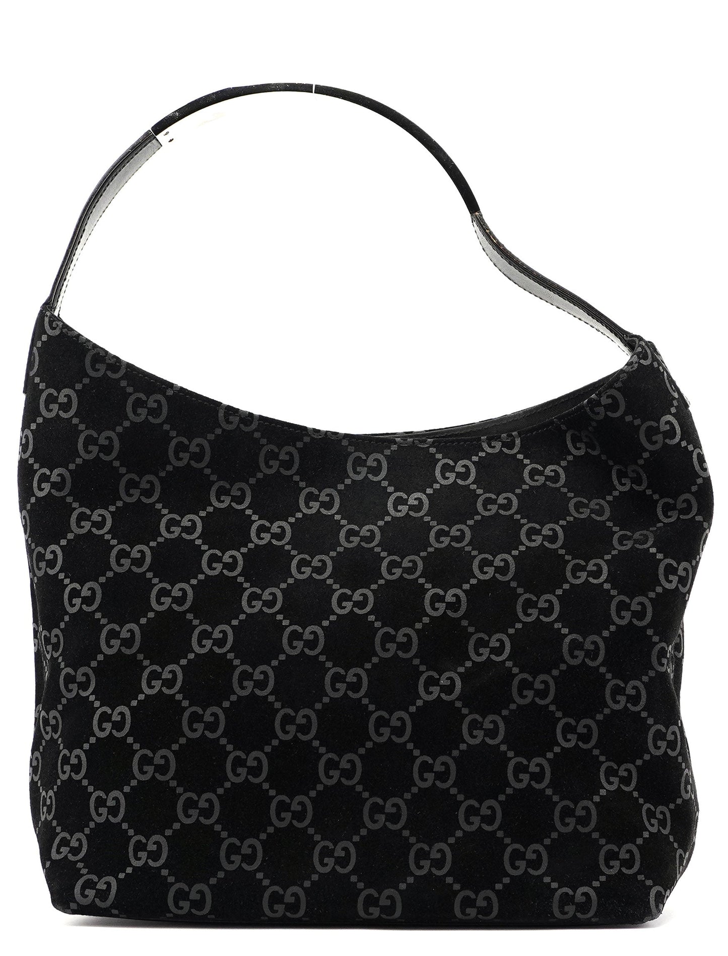 1997 Black Suede GG Shoulder Bag